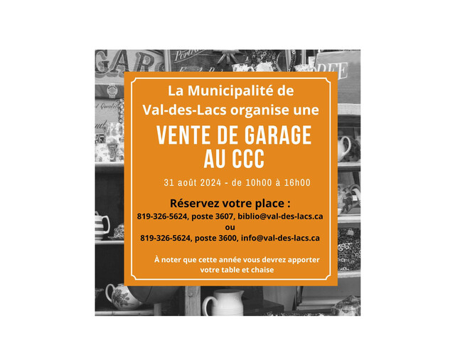 La Municipalité organise une vente de garage